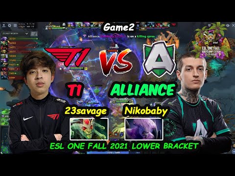 T1 vs Alliance 23savage Medusa vs Nikobaby Faceless Void | ESL ONE Fall 2021 Lower bracket Game2