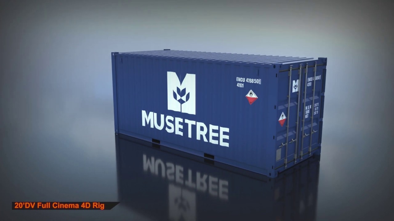Shipping Container 20ft Low-poly 3D model