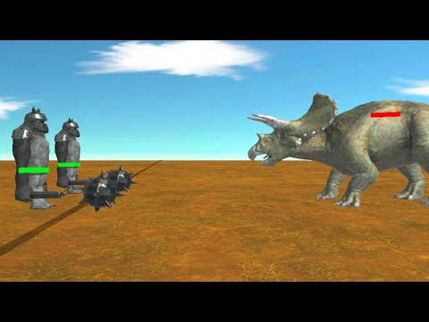 2 SHATTERILLA vs TRICERATOPS - Animal Revolt Battle Simulator!