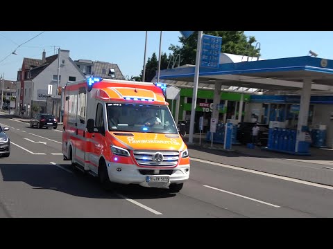 RTW 2 DRK Hennef + NEF Fw Siegburg mit Hornwechsel in Sankt Augustin