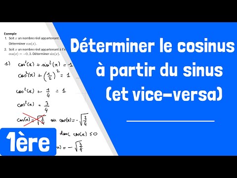 Comment déterminer le cosinus à partir du sinus (ou inversement) ?