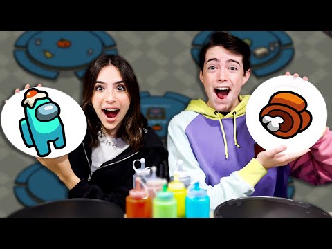 AMONG US PANCAKE ART CHALLENGE!!
