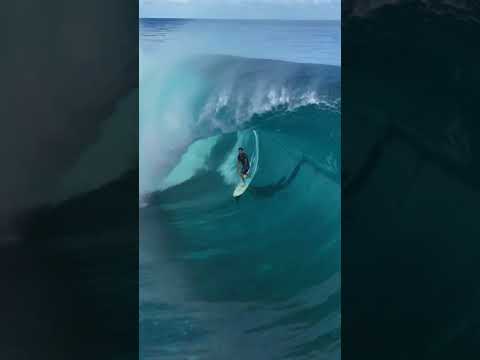 Perfect Wave at Teahupoo. Insane how you can see how shallow the reef is #surf #shorts #tahiti