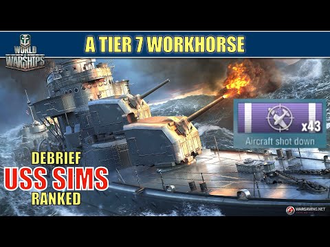 USS Sims, Great gunboat in ranked Tier 7, can hold it's own  #worldofwarships