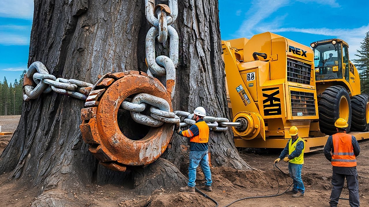 Extreme Dangerous Fastest Big Chainsaw Cutting Tree Machines | Monster Stump Removal Excavator #79