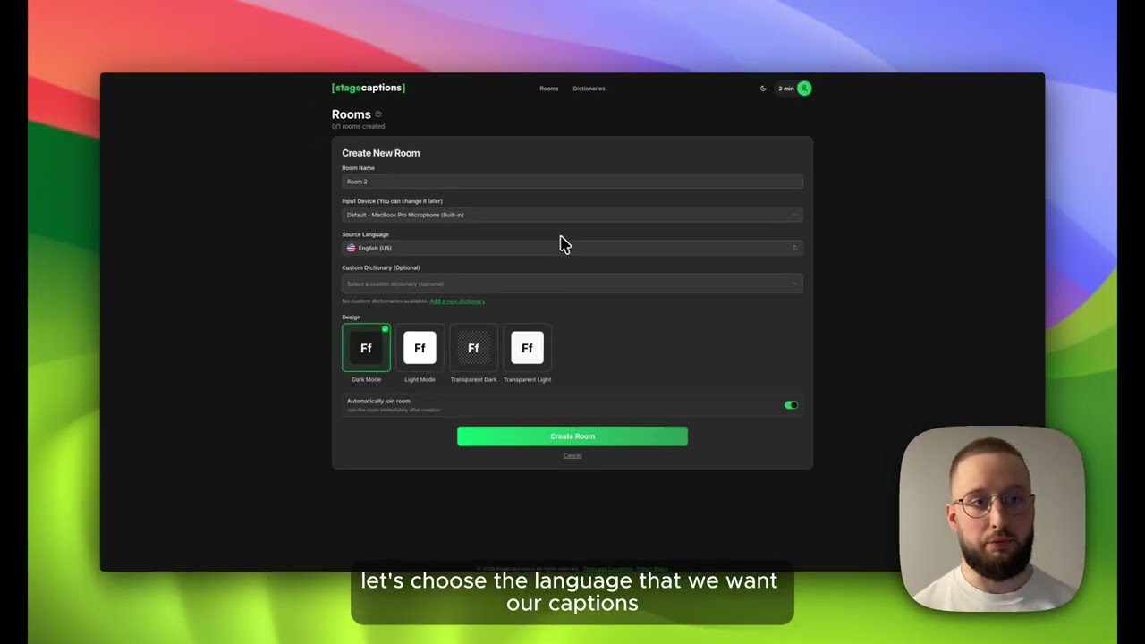 Stage Captions video 1