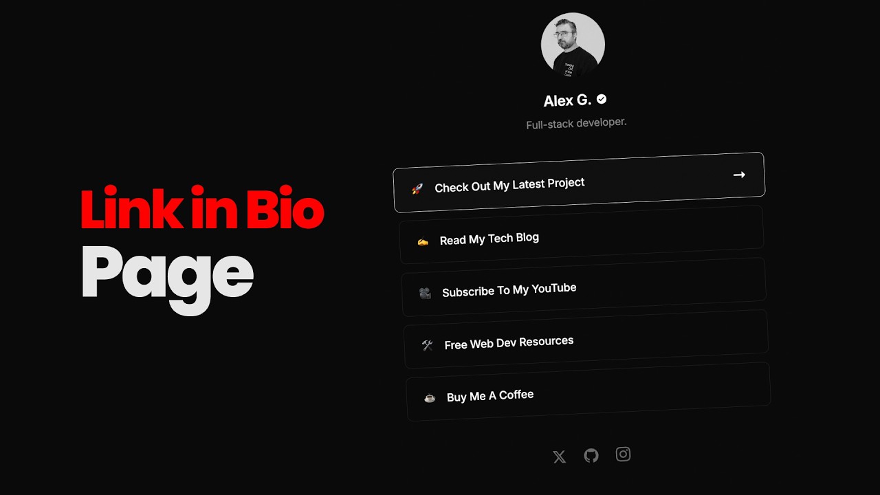 Minimalist Link in Bio Website Design with HTML CSS