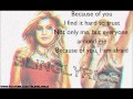 Kelly Clarkson - Because of You Karaoke Lyric ...
