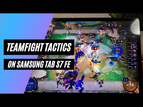 Playing TFT (Teamfight Tactics) on my Samsung Tab S7 FE