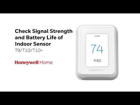 Part of a video titled Check Signal Strength and Battery Life of Indoor Sensors on T9, T10 ...