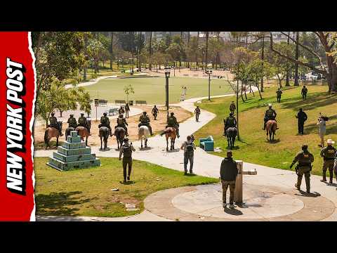 Dozens of federal officers swarm Los Angeles' MacArthur park in immigrant neighborhood