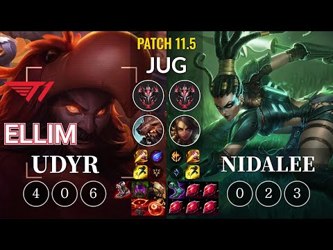 T1 Ellim Udyr vs Nidalee Jungle - KR Patch 11.5