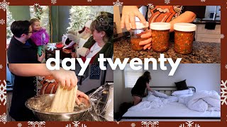 VLOGMAS DEC 20 | fermented salsa, sourdough bread, seeing Santa, cleaning, opening advents + more