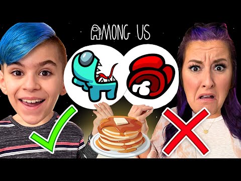 AMONG US PANCAKE ART CHALLENGE!! Funhouse Family