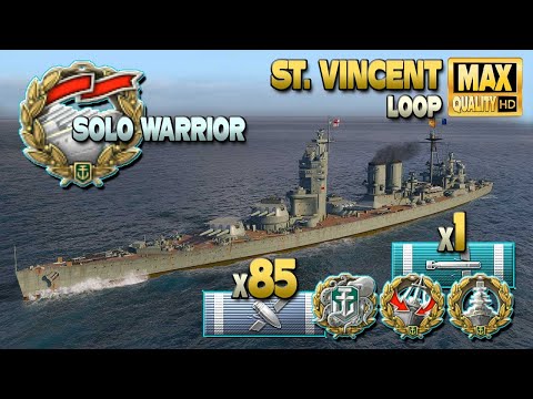 Battleship St Vincent with a nail biter game in "World of Warships"