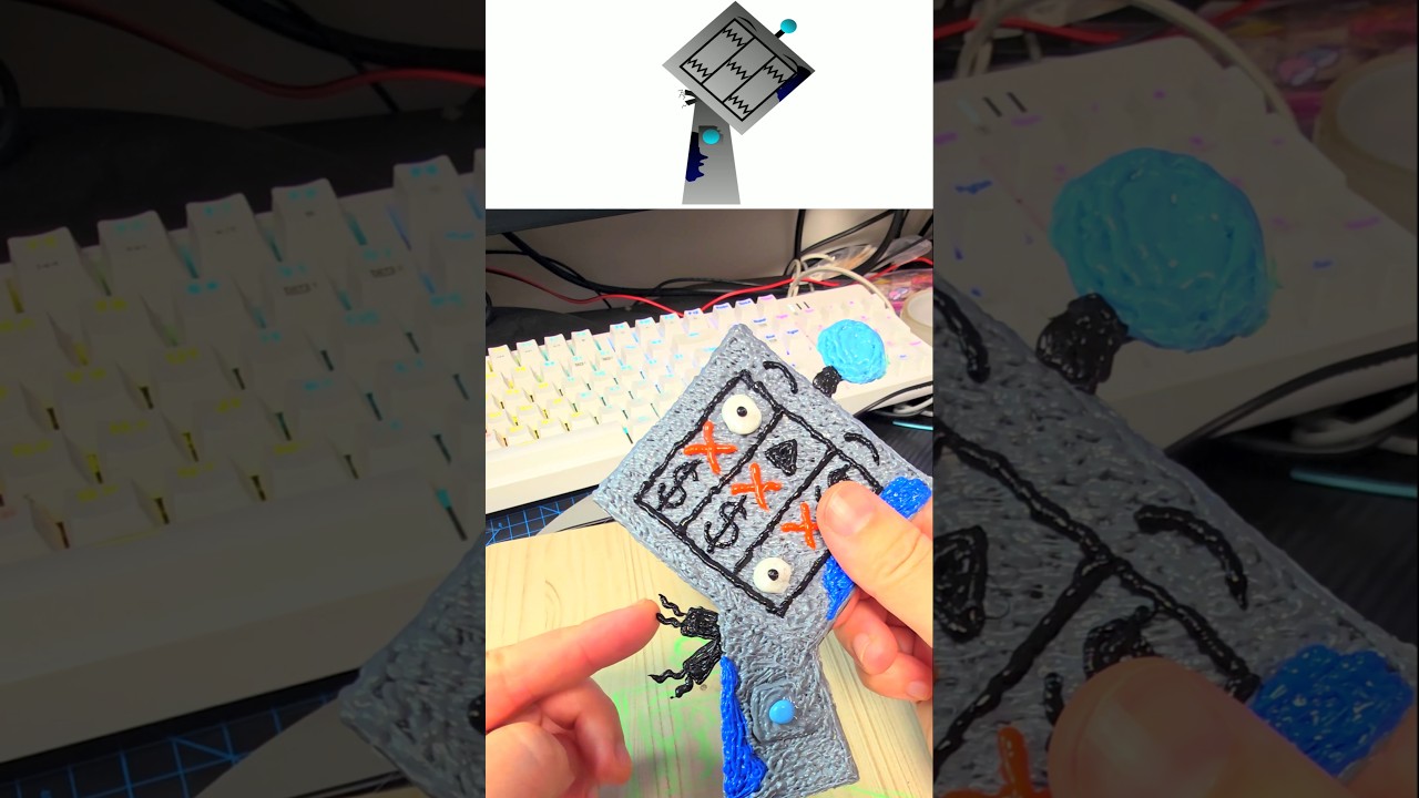 I made a Casi [gamblecore] from ‪‪‪@trinityharris1771  Sprunki OC with 3d pen