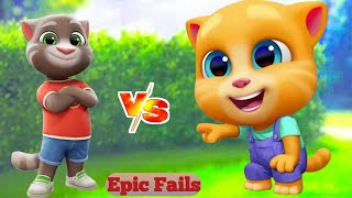 TALKING GINGER vs TALKING TOM Funny Gameplay 🤣 Epic Fails!