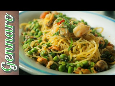 Gennaro's Fresh Seafood Pasta with Cockles, Mussels, and Prawns