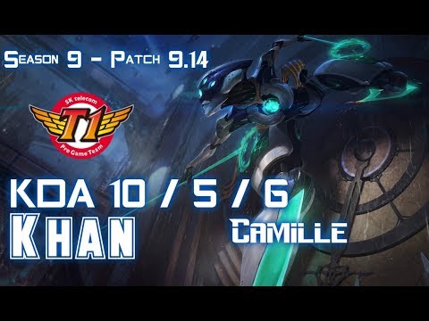 SKT T1 Khan CAMILLE vs VEL'KOZ Mid - Patch 9.14 KR Ranked