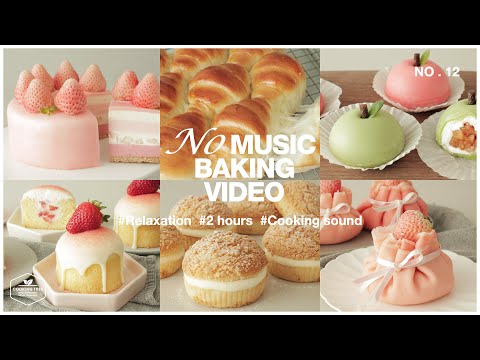 (12) 음악 없는 2시간 디저트 베이킹 영상 모음 : 2 hours No Music Dessert Baking ASMR Video | Relaxing Sleep Sounds