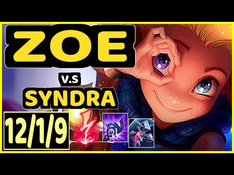 BACA (ZOE) vs SYNDRA - 12/1/9 KDA MID GAMEPLAY - EUW Ranked GRANDMASTER