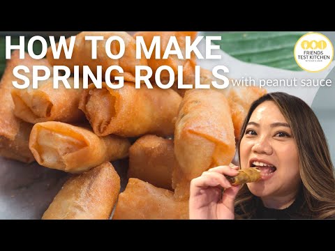 Easy Spring Rolls with a delicious peanut dipping sauce!