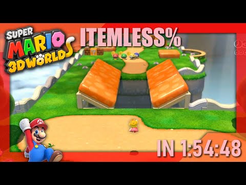 [Former Top 10] Super Mario 3D World itemless% Speedrun in 1:54:48