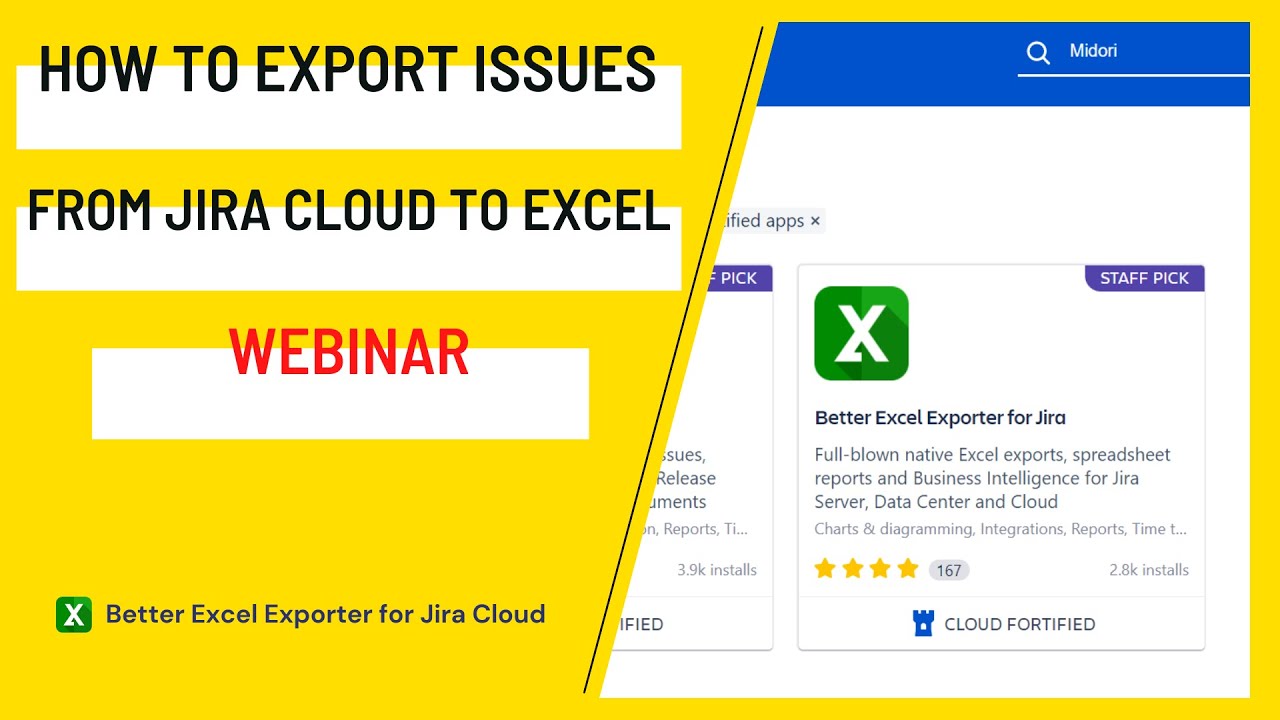 Midori webinar: How to export issues from Jira Cloud to Excel
