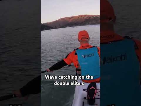 Wave catching on the double elite S surf ski