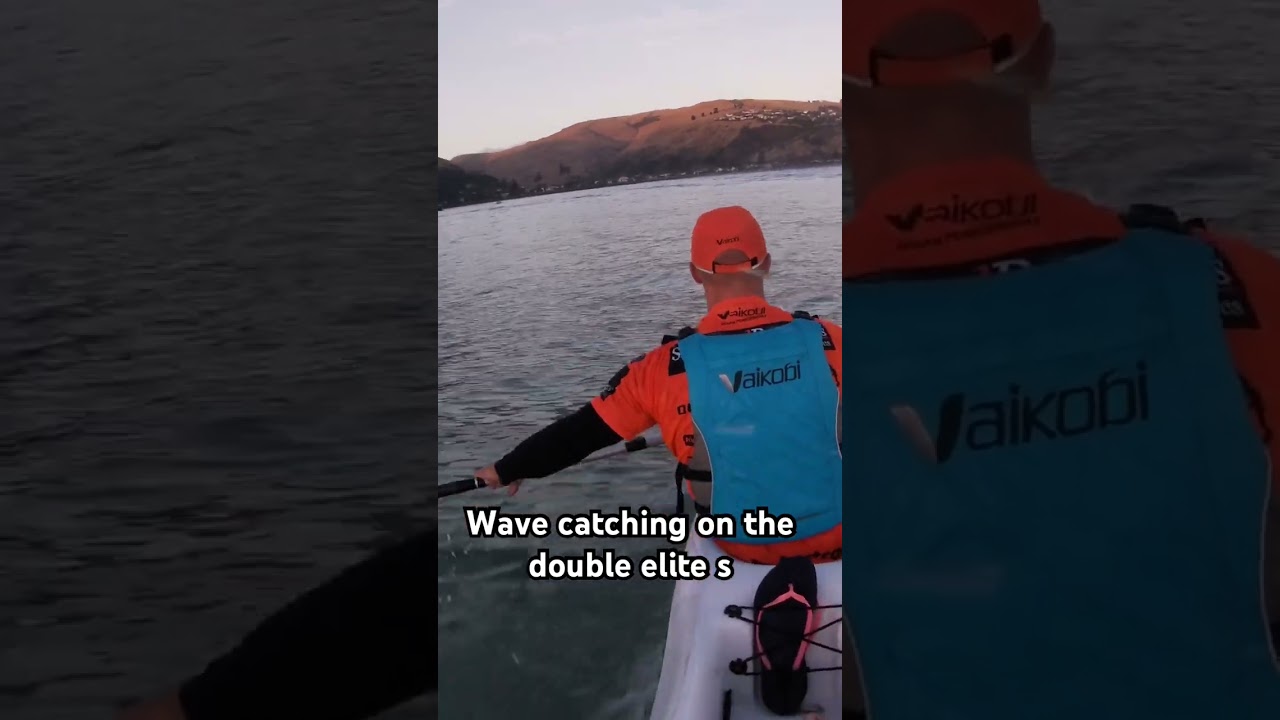 Wave catching on the double elite S surf ski