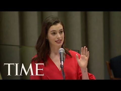 , title : 'Anne Hathaway & More Speak At U.N. Special Event for International Women’s Day | TIME'