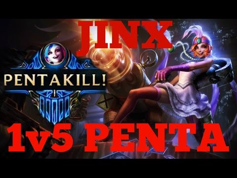 When Jinx gets fed.... (Jinx 1v5 Pentakill)