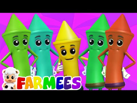 Canzone dei colori dei pastelli | Filastrocche | Farmees Italiano | Musica per Bambini | Educazione