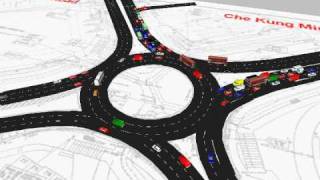 Tai Wai Roundabout Vissim Simulation, Hong Kong