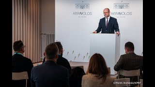 Tallinn |  Briefing szefa BPM Marcina Przydacza podsumowujący szczyt Grupy Arraiolos