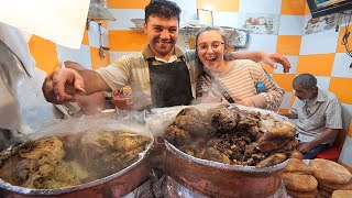Morocco Street Food - HALAL STREET FOOD in Fes!! BEST Moroccan Couscous + Eating Camel Meat!
