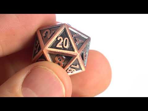 Die Hard Dice - Gothica Battleworn Copper D20 closeup