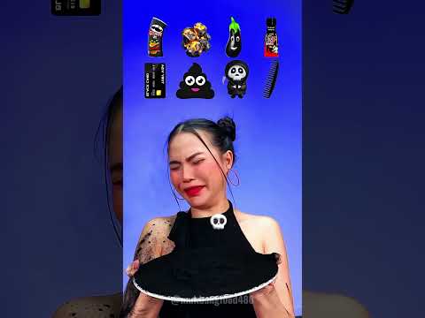 ASMR Mukbang😵🖤☠️Eating Random Black Food Color