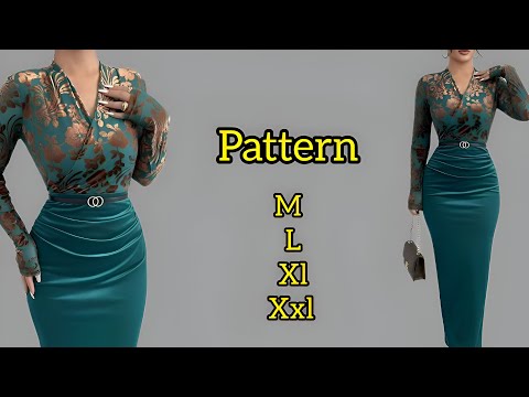  Wrap Dress Pattern Tutorial with Draped Skirt ✂️(for Beginners & Professionals) 💯