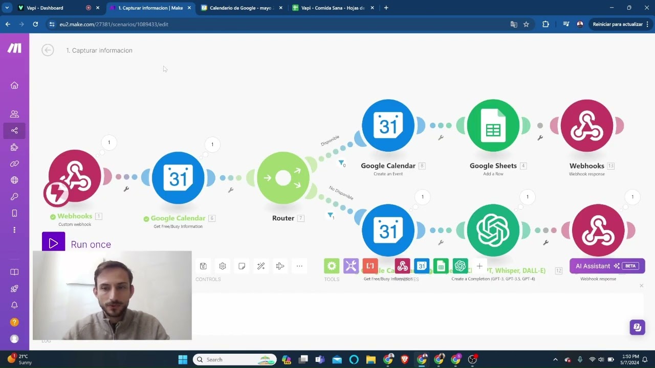 Chatbot de IA con voz para reserva en Restaurantes VAPI x make.com