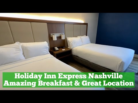 Holiday Inn Express Nashville Room Tour - Best Hotel Breakfast -Great Location near Broadway & Ryman