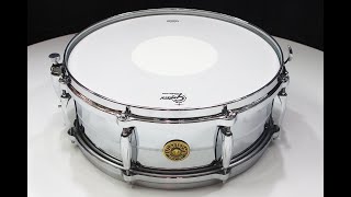 Video thumbnail for Gretsch USA Custom Chrome Over Brass 5" x 14" Snare Drum G4160 by Boston Drum Center