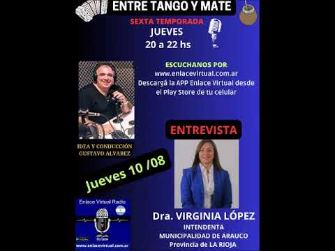 Dra.VIRGINIA LÓPEZ INTENDENTE DE ARAUCO-LA RIOJA, NOTA CON GUSTAVO ALVAREZ PARA ENLACE VIRTUAL BA