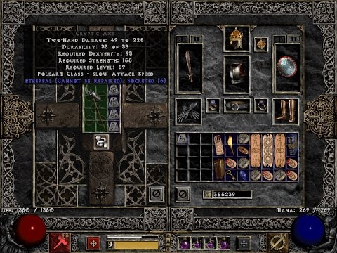 Diablo 2 Making An Obedience (Ethereal Cryptic Axe Example)