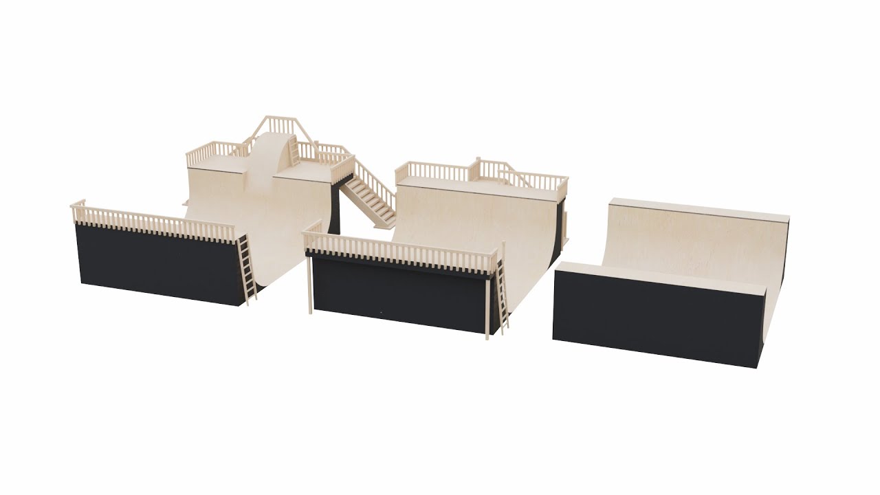 Skatepark Halfpipe Collection 3D Model