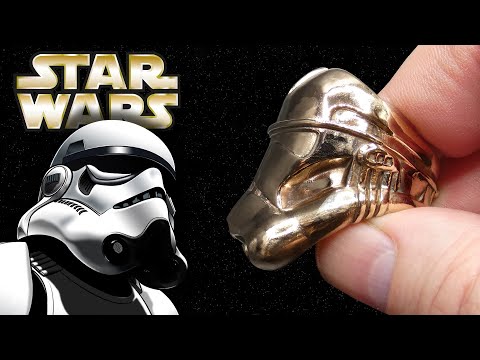 Lost Casting a Star Wars Stormtrooper character ring - home metal casting by VOGMAN