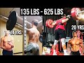135 LBS - 625 LBS SQUAT TRANSFORMATION | 14-20 YEARS OLD