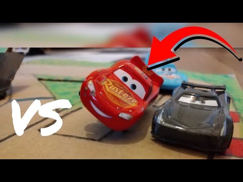 CARS 3 RACE MCQUEEN VS JACKSON STORM VS THE KING