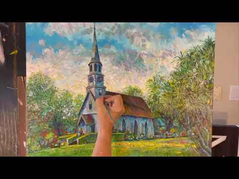 Impressionist Peace at Kaahumanu Church Painting by Robert Lyn Nelson