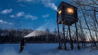 ESCAPE FROM WOLVES IN A TREE HUT | SINGLE OVERNIGHT